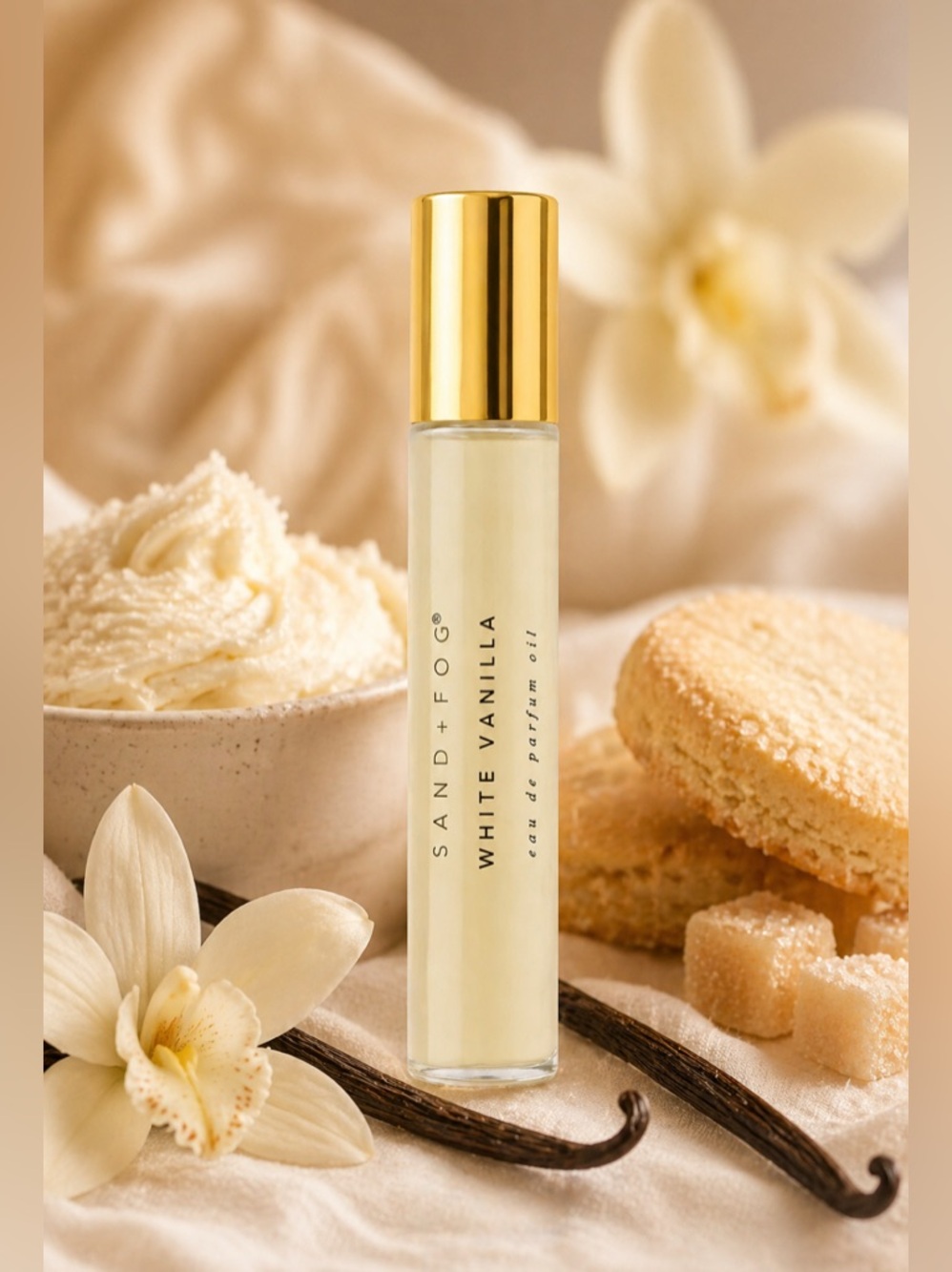 Sand + Fog White Vanilla .33 fl oz (10 ML) Rollerball Perfume Oil Butter & Sugar